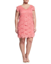 Bb Dakota Plus Timeron Cap Sleeve Lace Dress Pinkorange Plus Size