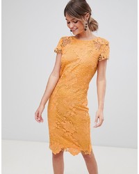 Paper Dolls Cap Sleeve Crochet Pencil Dress