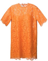 Orange Lace Shift Dress