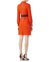 Gucci Belted Cluny Lace Shirtdress