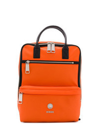 Orange Leather Backpack