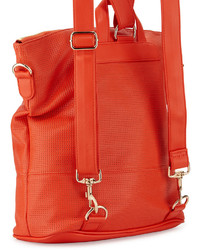 Neiman Marcus Perforated Square Backpack Poppy