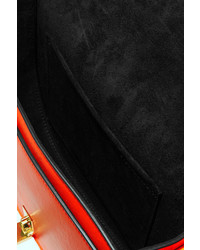 Victoria Beckham Half Moon Box Neon Leather Shoulder Bag Orange