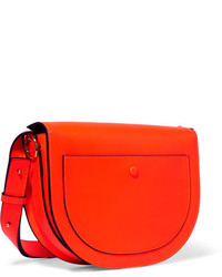 Victoria Beckham Half Moon Box Neon Leather Shoulder Bag Orange