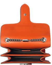 Gucci Interlocking Polished Leather Shoulder Bag Dark Orange