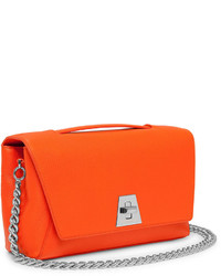 Akris Leather Chain Strap Flap Bag Orange