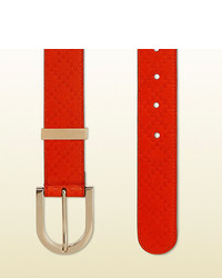 Gucci Dark Orange Diamante Leather Belt