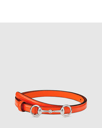 Gucci Thin Patent Leather Belt With Horsebit Buckle