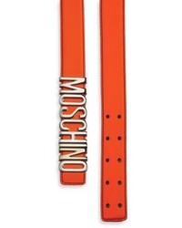 Moschino Logo Buckle Leather Belt