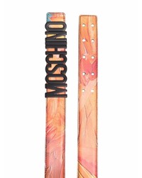 Moschino Logo Lettering Leather Belt