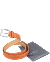 Pakerson Orange Hand Painted Italian Leather Belt