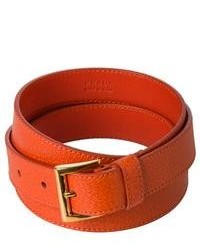 Prada Cinghiale Orange Textured Leather Belt