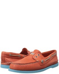 Orange Leather Boat Shoes