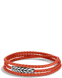 David Yurman Chevron Triple Wrap Bracelet In Orange