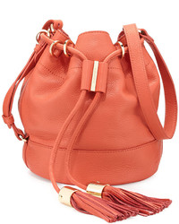 See by Chloe Vicki Small Leather Bucket Bag Orange Paradise