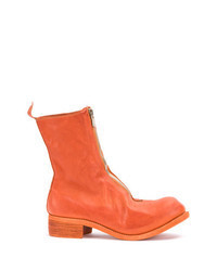 Orange Leather Chelsea Boots