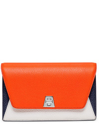 Akris Anouk Leather Chain Envelope Clutch Bag Orange Multi