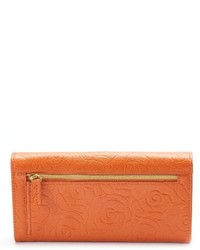 Buxton Rose Garden Leather Expandable Clutch