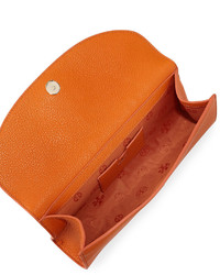 Tory Burch Emma Leather Clutch Bag Orange