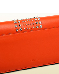 Gucci Broadway Leather Evening Clutch With Stud Detail