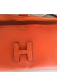 Hermes Orange Leather Clutch Bag Jige | Where to buy \u0026amp; how to wear  