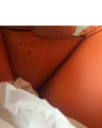 hermes orange leather clutch bag jige  