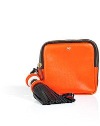 Anya Hindmarch Leather All Sorts Square Clutch In Orange