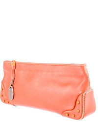 Tod's Leather Bumper Embellished Clutch