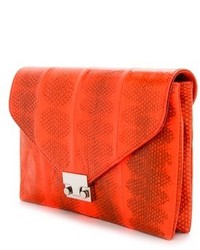 Loeffler Randall Printed Snakeskin Lock Clutch