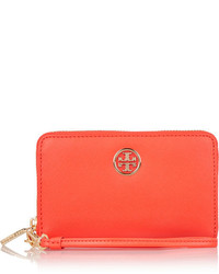 Tory Burch Robinson Textured Leather Wristlet Clutch