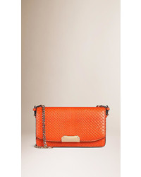 Burberry Small Python Clutch Bag With Chain