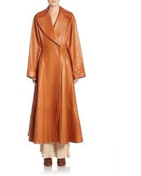 Orange Leather Coat