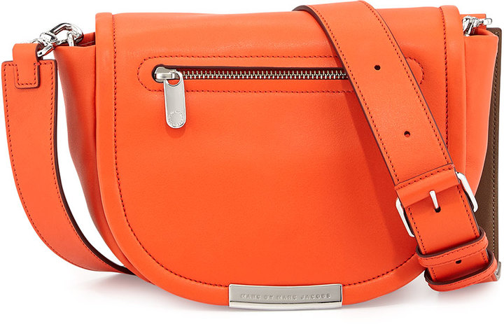 orange leather crossbody bag