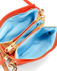Cynthia Rowley Nixie Leather Crossbody Bag Orangevachetta