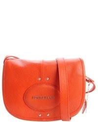 Longchamp Orange Leather Quadri Crossbody Bag