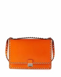 Valentino Rockstud Flap Crossbody Bag Orange