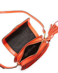 Rebecca Minkoff Suki Mini Leather Crossbody Saddle Bag Poppy Red