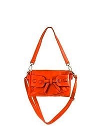TheDapperTie Orange Super Soft Leather Like Bag With Crossbody Strap Handbag F37