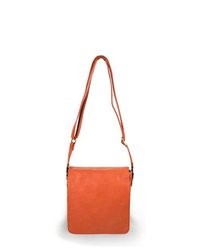TheDapperTie Orange Super Soft Leather Like Crossbody Bag F73