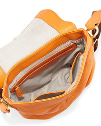Two Tone Leather Shoulder Bag Tangerine
