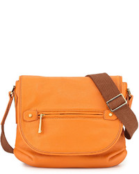 Two Tone Leather Shoulder Bag Tangerine