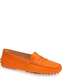 Orange Leather Driving Shoes