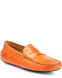 Orange Leather Driving Shoes