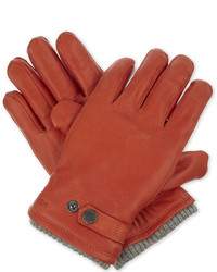Hestra Black Embossed Luxury Utsjo Leather Gloves