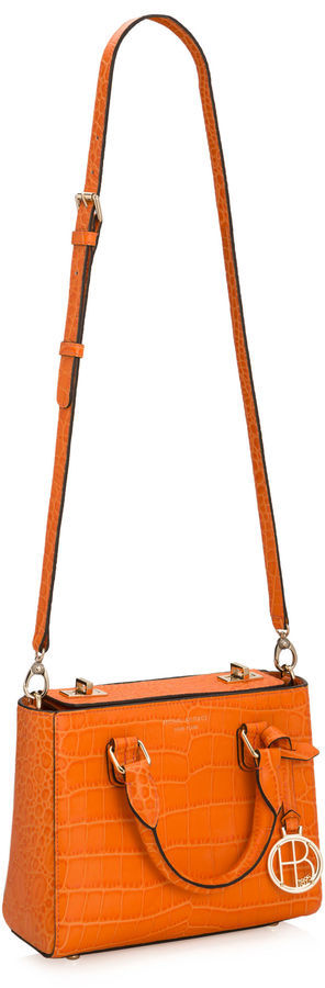 Henri Bendel Rivington Perforated Tote Bag Purse orange (PU900