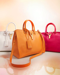 Saint Laurent Y Ligne Cabas Mini Leather Bag Orange