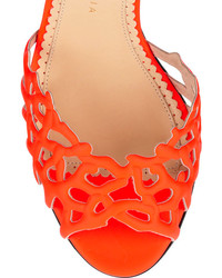 Charlotte Olympia Coralena Coated Leather Sandals