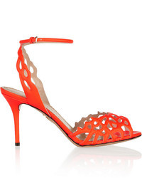 Charlotte Olympia Coralena Coated Leather Sandals