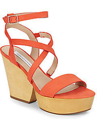 Diane von Furstenberg Lamille Leather Platform Sandals