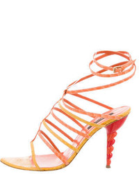 Sergio Rossi Leather Ankle Strap Sandals